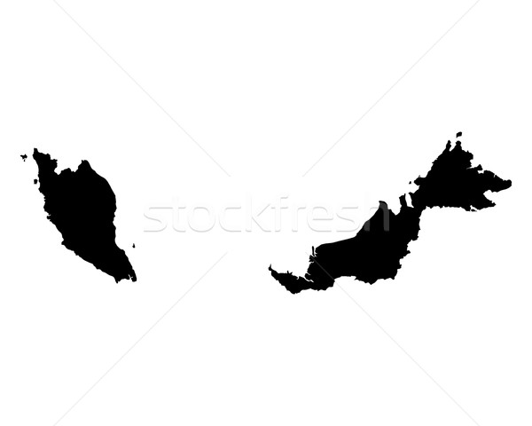 Kaart Maleisië reizen zwarte vector Stockfoto © rbiedermann