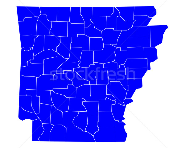 Сток-фото: карта · Арканзас · синий · путешествия · США · изолированный