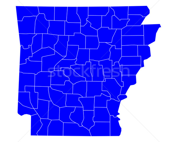 Mapa Arkansas azul viaje EUA aislado Foto stock © rbiedermann
