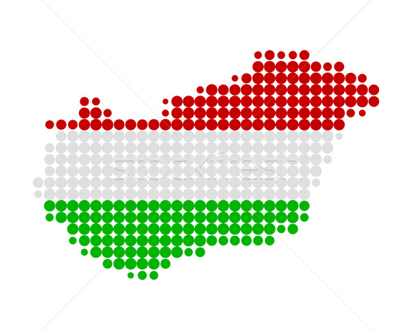 Kaart vlag Hongarije witte patroon Europa Stockfoto © rbiedermann