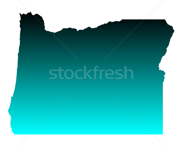 карта Орегон зеленый синий путешествия Америки Сток-фото © rbiedermann