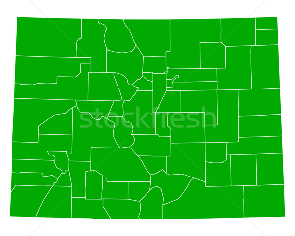 Foto stock: Mapa · Colorado · fondo · verde · línea · vector