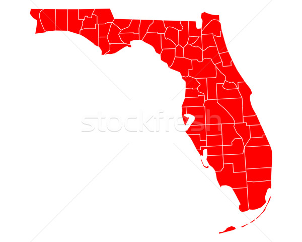 Mapa Flórida viajar vermelho EUA isolado Foto stock © rbiedermann