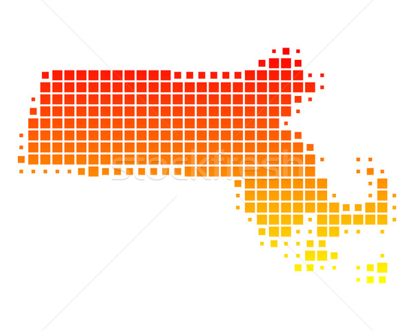 Сток-фото: карта · Массачусетс · шаблон · США · квадратный · иллюстрация