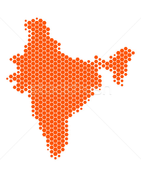 地図 インド 世界 背景 オレンジ 海 ストックフォト © rbiedermann
