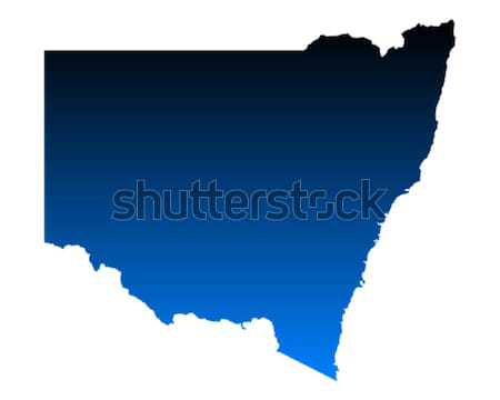 Térkép Új-Dél-Wales kék vektor Ausztrália izolált Stock fotó © rbiedermann