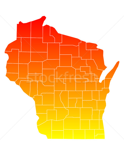 Map of Wisconsin Stock photo © rbiedermann