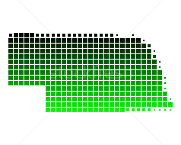 Mapa Nebraska verde patrón América cuadrados Foto stock © rbiedermann