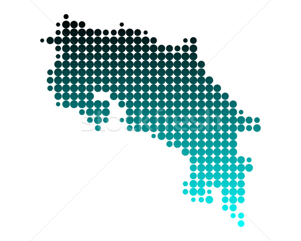 Mapa Costa Rica verde azul padrão círculo Foto stock © rbiedermann