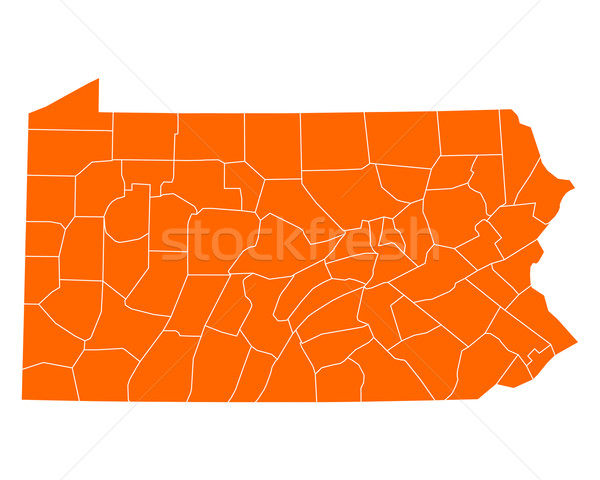 Térkép Pennsylvania utazás USA izolált illusztráció Stock fotó © rbiedermann