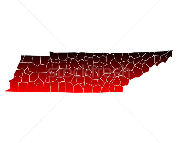 Hartă Tennessee călători roşu SUA izolat Imagine de stoc © rbiedermann