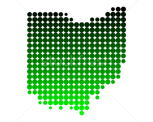 Carte Ohio vert modèle Amérique cercle Photo stock © rbiedermann