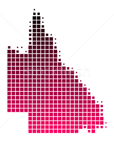 Carte queensland modèle rose pourpre carré [[stock_photo]] © rbiedermann