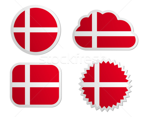 Denemarken vlag papier ontwerp teken Stockfoto © rbiedermann