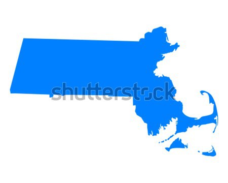 Stock fotó: Térkép · Massachusetts · kék · utazás · Amerika · USA