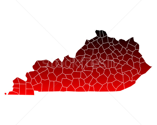 Foto stock: Mapa · Kentucky · vermelho · EUA · vetor · isolado