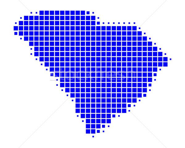Kaart South Carolina Blauw patroon amerika vierkante Stockfoto © rbiedermann
