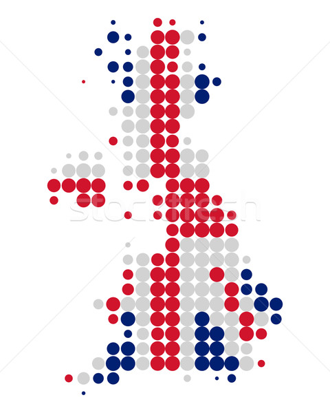 Map and flag of Great Britain Stock photo © rbiedermann