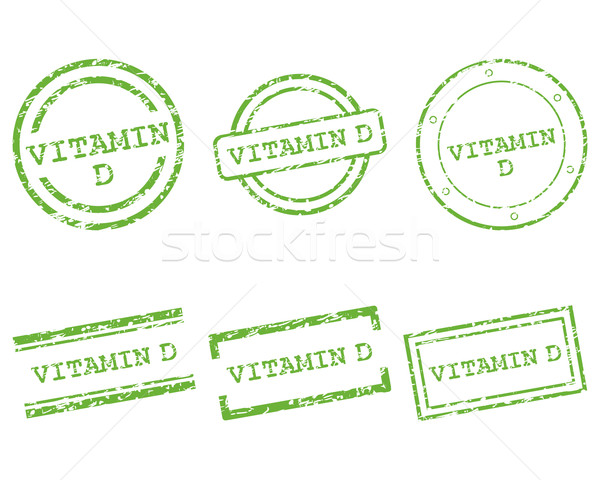Vitamine d postzegels gezondheid stempel grafische verkoop Stockfoto © rbiedermann