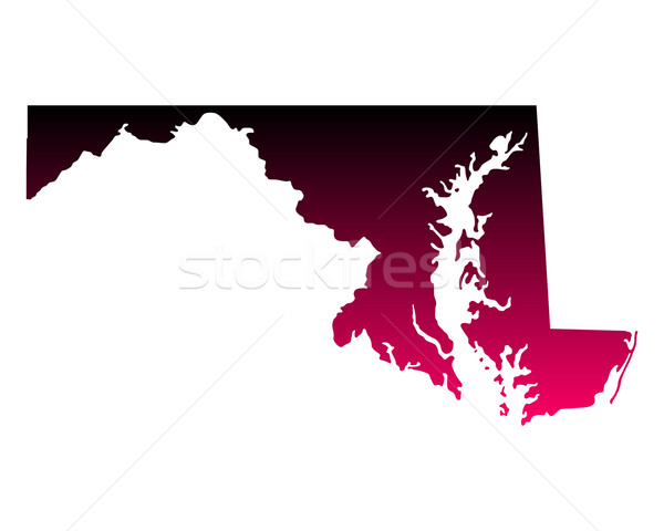 Mappa Maryland viaggio rosa america viola Foto d'archivio © rbiedermann