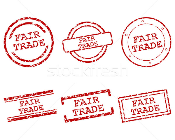 Fairen Handel Briefmarken Schreiben Stempel Grafik Stock foto © rbiedermann