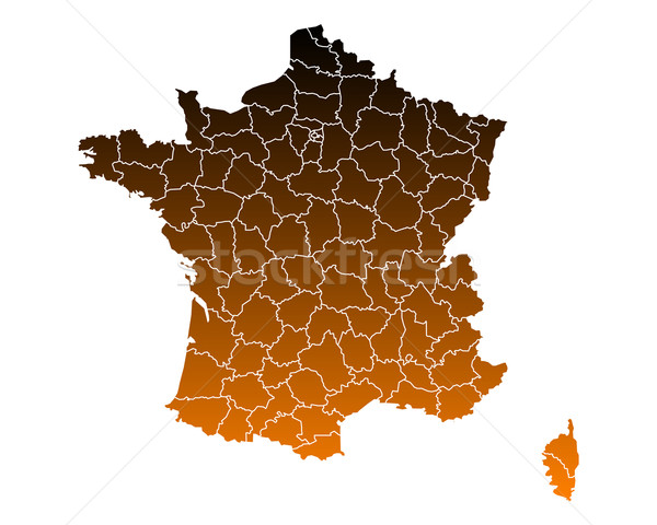 Hartă Franta frontieră vector izolat ilustrare Imagine de stoc © rbiedermann