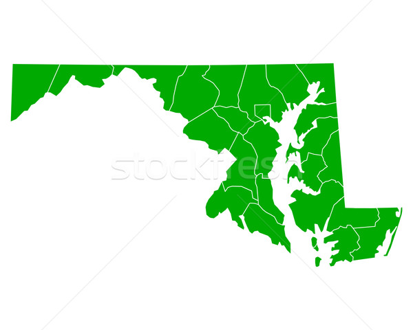 Mappa Maryland sfondo verde line vettore Foto d'archivio © rbiedermann