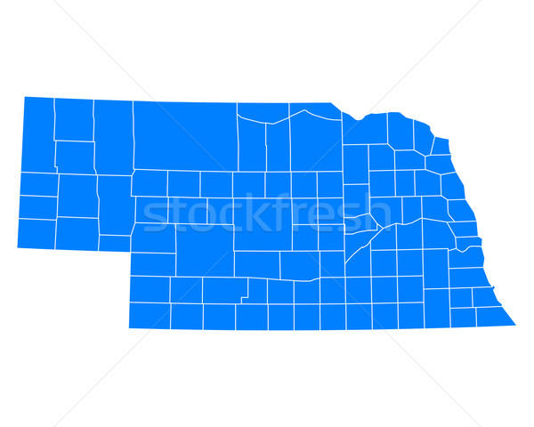 Mapa Nebraska fondo azul viaje vector Foto stock © rbiedermann