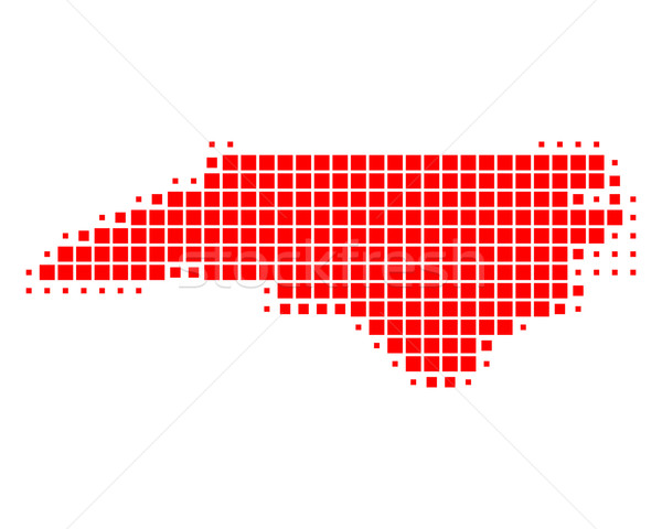 地圖 北卡羅萊納州 紅色 模式 美國 廣場 商業照片 © rbiedermann