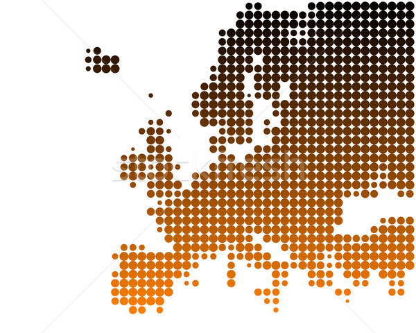 Hartă Europa model cerc punct vector Imagine de stoc © rbiedermann