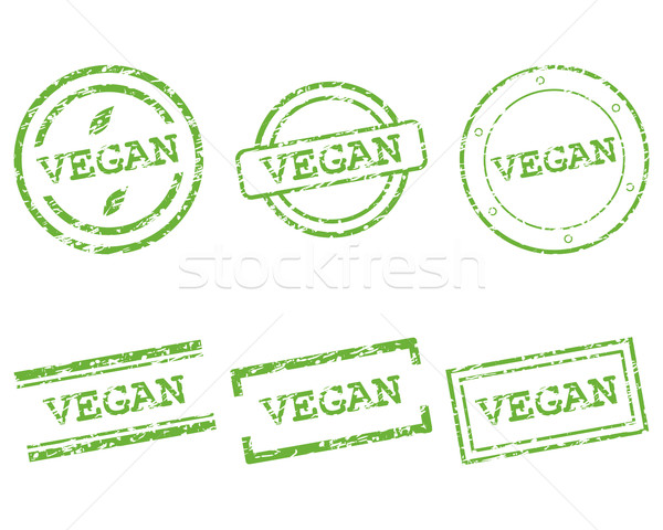 Vegan selos projeto carta carimbo venda Foto stock © rbiedermann