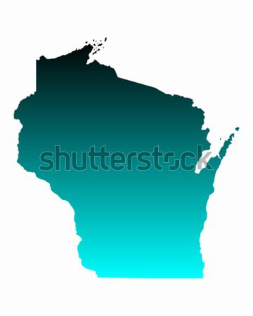 Térkép Wisconsin kék utazás Amerika USA Stock fotó © rbiedermann