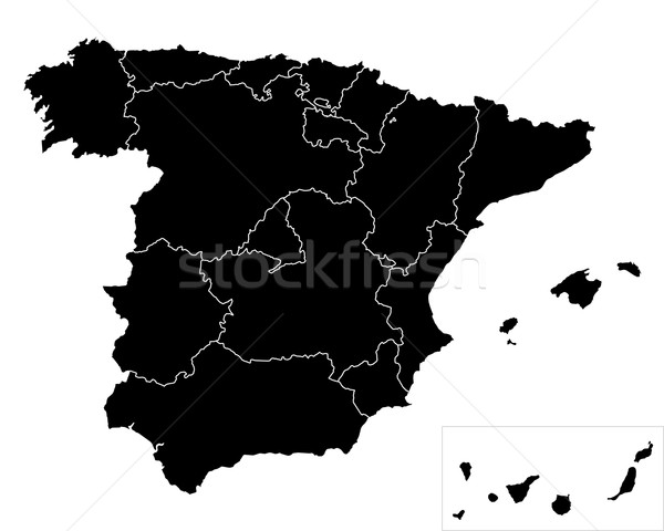 Mappa Spagna sfondo viaggio nero line Foto d'archivio © rbiedermann