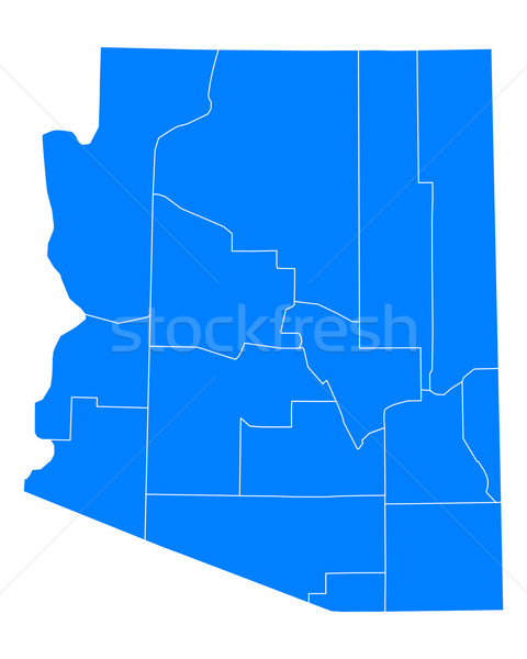 Foto stock: Mapa · Arizona · fondo · azul · línea · vector