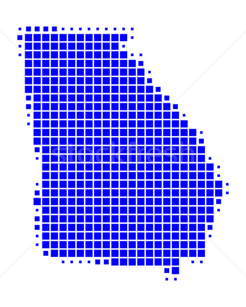 Mapa Georgia azul patrón América cuadrados Foto stock © rbiedermann