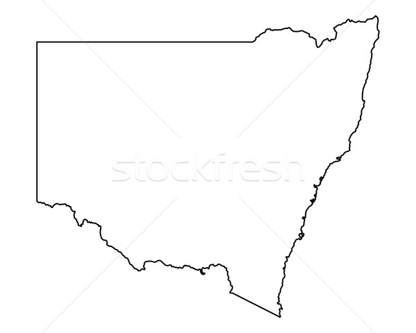 Stok fotoğraf: Harita · yeni · güney · galler · Avustralya · yalıtılmış · örnek · gri
