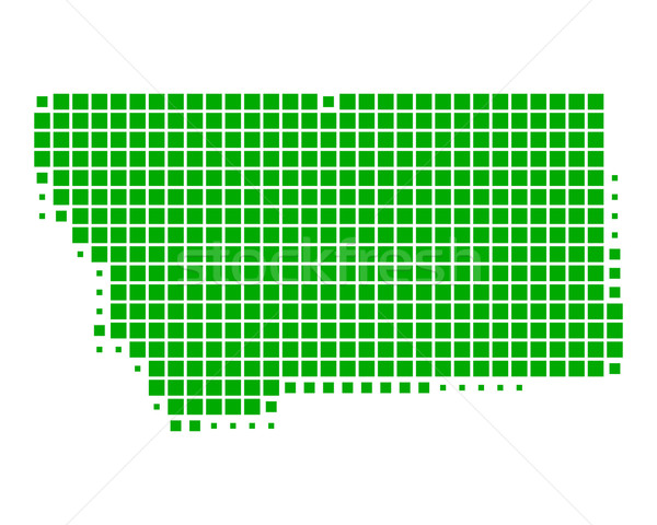 Сток-фото: карта · Монтана · зеленый · шаблон · Америки · квадратный