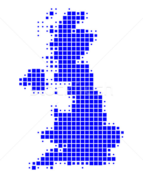 Kaart groot-brittannië Blauw patroon Engeland vierkante Stockfoto © rbiedermann