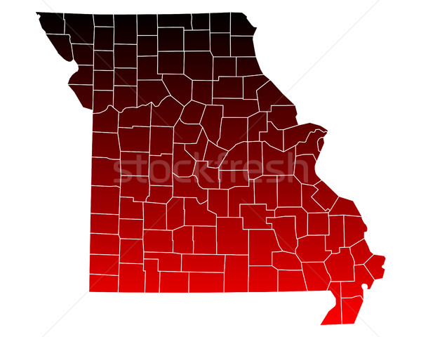 Kaart Missouri reizen Rood USA geïsoleerd Stockfoto © rbiedermann