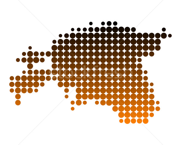 Karte Estland Muster Kreis Punkt Illustration Stock foto © rbiedermann