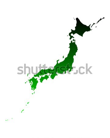 карта Япония зеленый вектора изолированный Сток-фото © rbiedermann