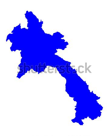 Térkép Laosz kék vektor izolált Stock fotó © rbiedermann