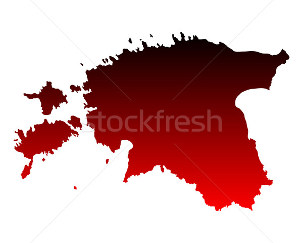 Mapa Estonia viaje rojo vector Foto stock © rbiedermann