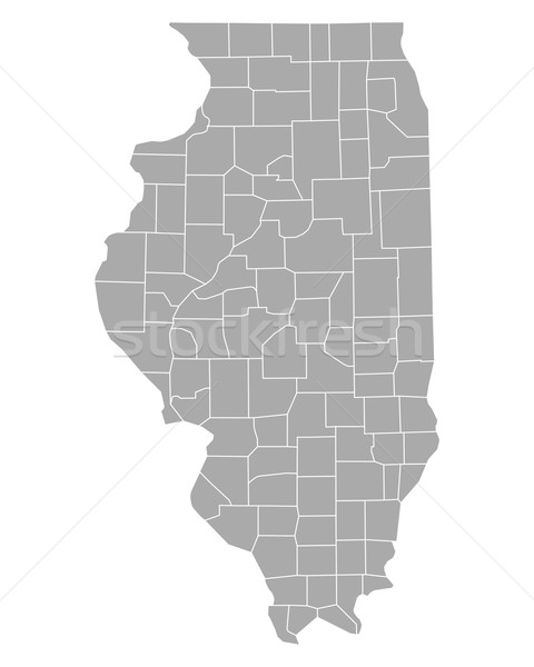 Imagine de stoc: Hartă · Illinois · fundal · linie · vector · ilustrare