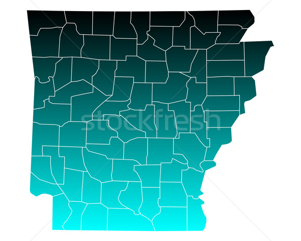 карта Арканзас зеленый синий путешествия США Сток-фото © rbiedermann
