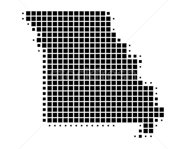 Kaart Missouri zwarte patroon amerika vierkante Stockfoto © rbiedermann