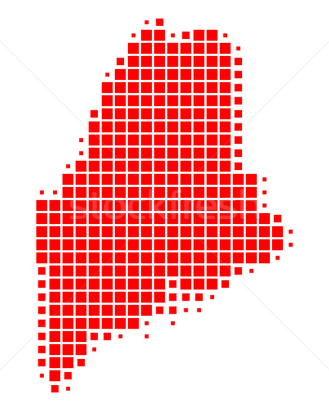 Mapa Maine vermelho padrão américa praça Foto stock © rbiedermann