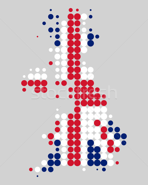 Map and flag of Great Britain Stock photo © rbiedermann
