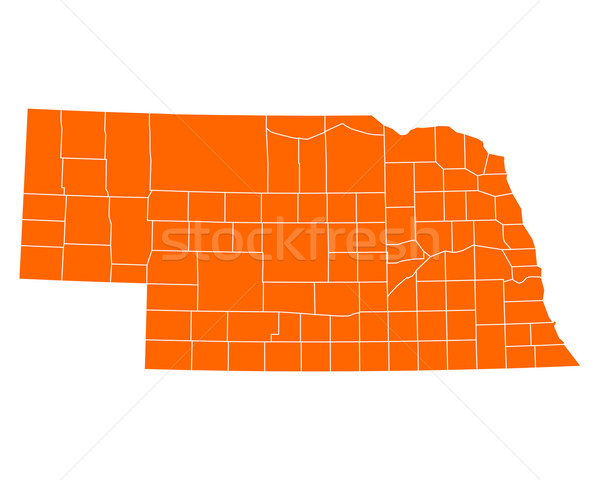 Mappa Nebraska viaggio USA isolato illustrazione Foto d'archivio © rbiedermann