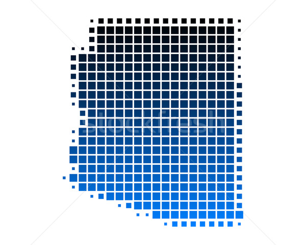 Сток-фото: карта · Аризона · синий · шаблон · Америки · квадратный